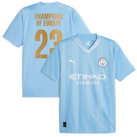 Koszulka Manchester City Champions of Europe Domowe 2023-24 Koszulki Piłkarskie Krótki Rękaw